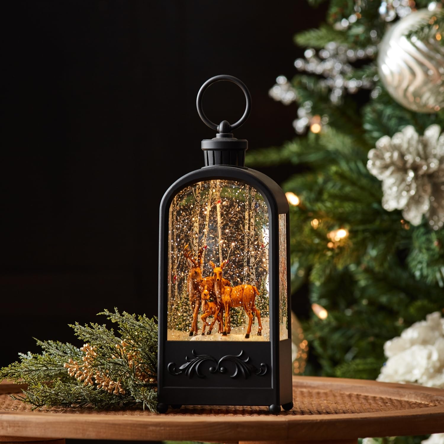 Amazon.com: Melrose Plastic LED Snow Globe with Deer and Trees